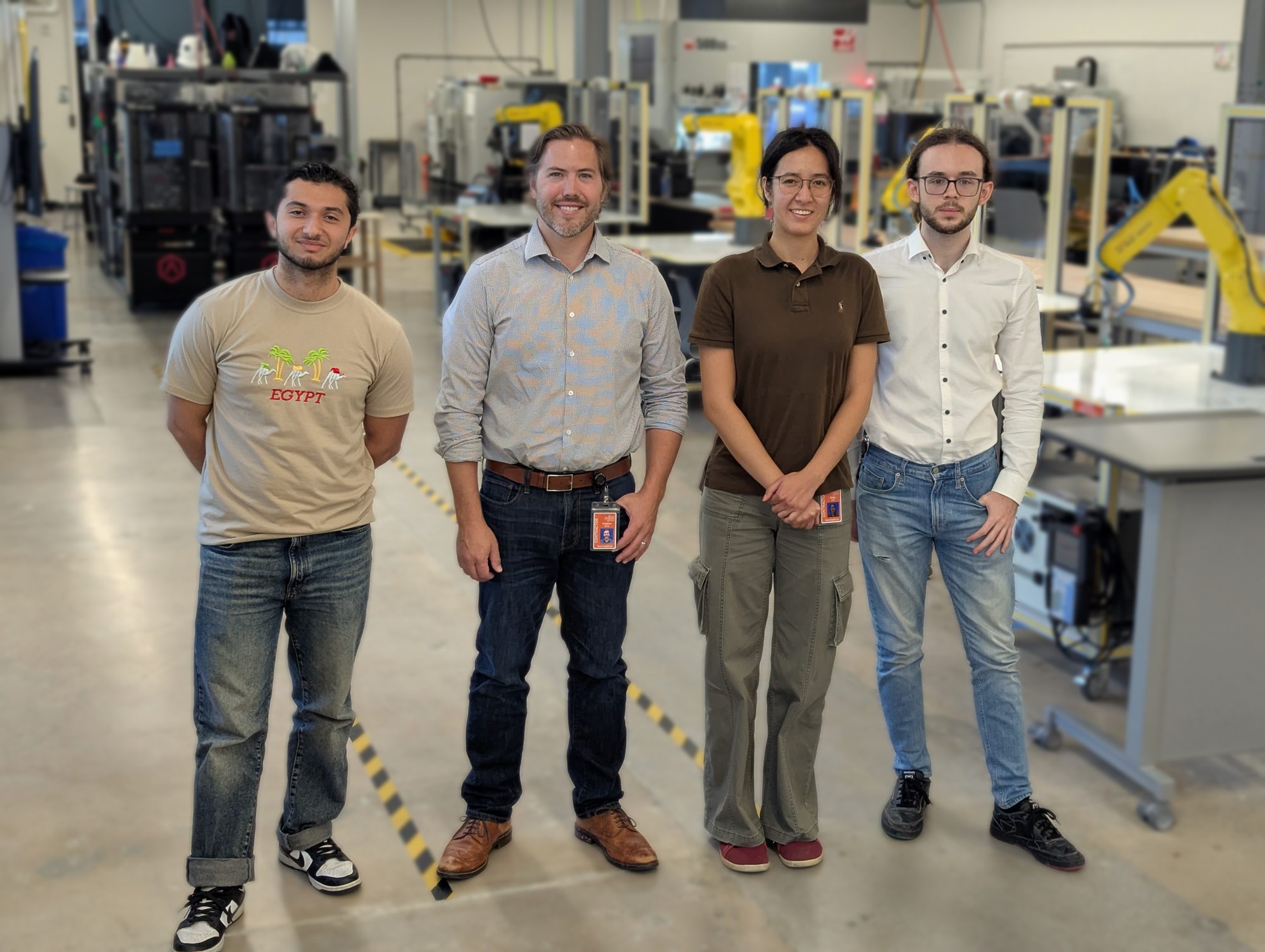 The Tetrel Health team in a machine shop